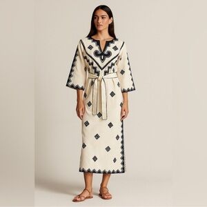 New with tags!! 🤩 Embroidered Maxi Kaftan Dress with Belt